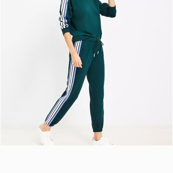 Lou & Grey Pants - Lou & Grey Matching Set Green/White/Purple Sweatshirt And Joggers